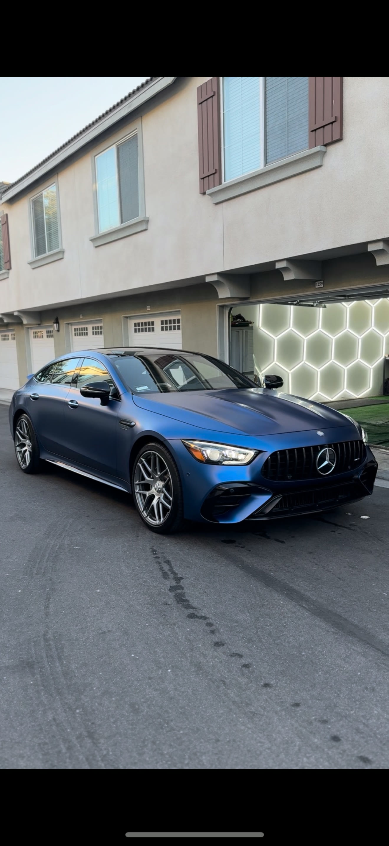 Blue Mercedes-AMG GT 4-Door after ceramic coating