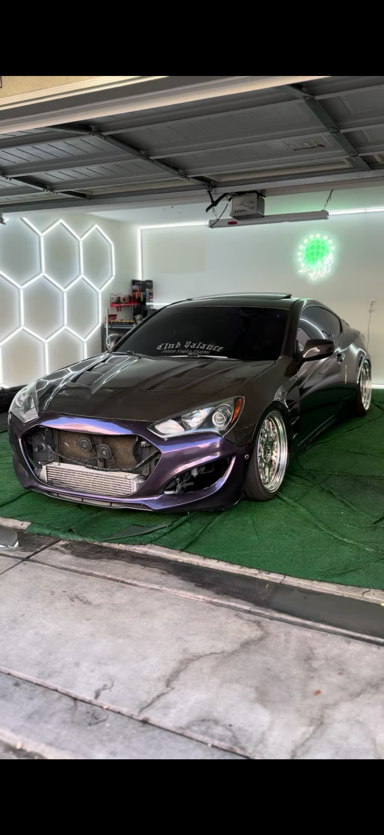 Purple Hyundai Genesis Coupe widebody vinyl wrap